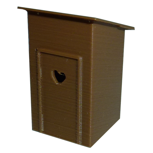 Dieses WC Häuschen für die Spurweite H0, kann nachträglich mit z.B Acrylfarbe bearbeitet werden.