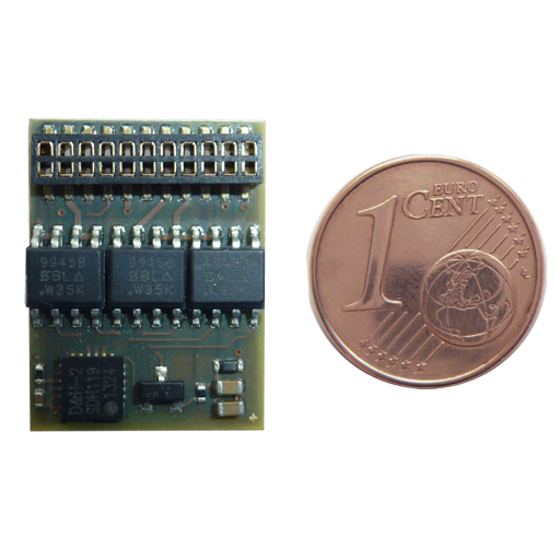 Der DH21-4 ist ein Lokdecoder mit SUSI-Schnittstelle für Selectrix, Selectrix-2 und DCC mit einer maximalen Belastbarkeit von 2 A mit 21-poliger Schnittstelle.