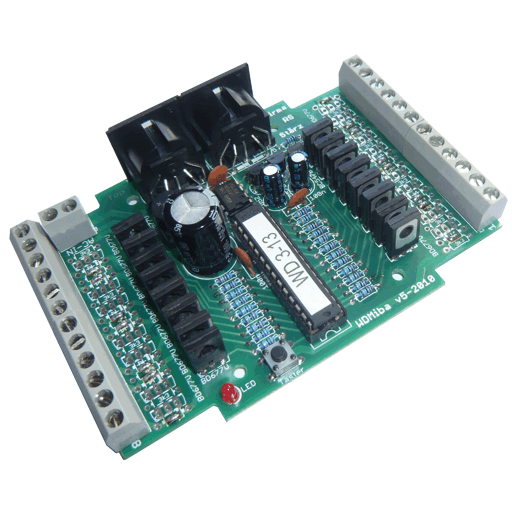 The Accessory Decoder WDMiba is an output device for controlling 8 semaphores and light signals of a Selectrix-controlled model railway layout.