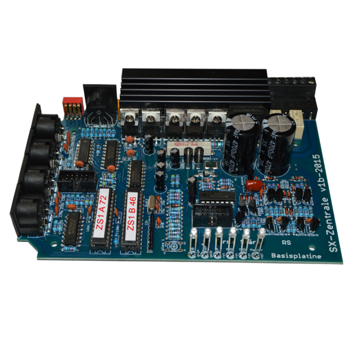 The Mainboard of the Professional Central Unit ZS1is the favourable approach to a full-fledged central unit for running a digitally controlled model railway layout using pure Selectrix.